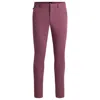 Hugo Boss Slim-fit Trousers In Stretch Cotton In Purple