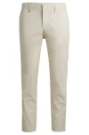 Hugo Boss Slim-fit Trousers In Stretch Cotton In White