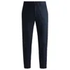 Hugo Boss Slim-fit Trousers In Stretch Cotton With Silk In Blue
