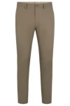 HUGO BOSS SLIM-FIT TROUSERS IN STRETCH COTTON WITH SILK