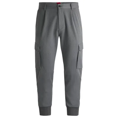 Hugo Boss Slim-fit Trousers In Stretch Gabardine In Grey