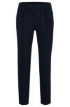 Hugo Boss Slim-fit Trousers In Stretch Wool In Dark Blue