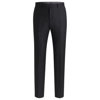 Hugo Boss Slim-fit Trousers In Virgin Wool With Stretch In Gray