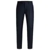 Hugo Boss Slim-fit Trousers In Virgin Wool With Stretch In Blue