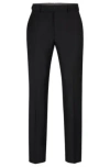 Hugo Boss Slim-fit Trousers In Virgin Wool With Stretch In Light Grey