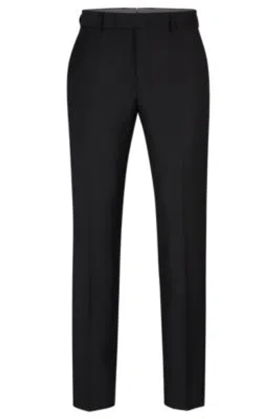 Hugo Boss Slim-fit Trousers In Virgin Wool With Stretch In Light Grey