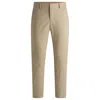 Hugo Boss Slim-fit Trousers In Washable Stretch Cotton In Brown