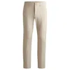 Hugo Boss Slim-fit Trousers In Water-repellent Stretch Fabric In Beige
