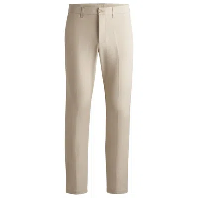 Hugo Boss Slim-fit Trousers In Water-repellent Stretch Fabric In Beige