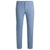 Hugo Boss Mens Slim Fit Chinos In Stretch-cotton Satin In Open Blue 472