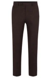 Hugo Boss Slim-fit Trousers In Wool And Linen In Light Red