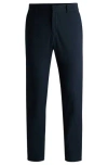 Hugo Boss Slim-fit Trousers In Wrinkle-resistant Performance-stretch Fabric In Black