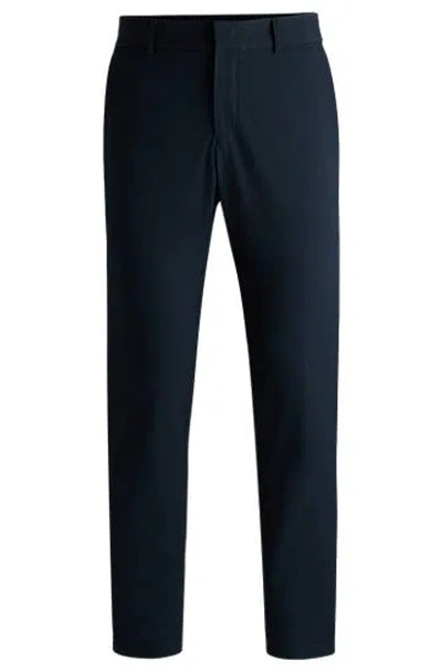 Hugo Boss Slim-fit Trousers In Wrinkle-resistant Performance-stretch Fabric In Black