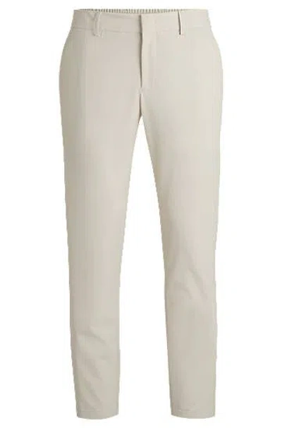 Hugo Boss Modern-fit Trousers In Wrinkle-resistant Performance-stretch Fabric In White