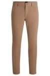 Hugo Boss Slim-fit Trousers In Light Beige