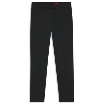 Hugo Boss Slim-fit Trousers With A Cropped Length In Black