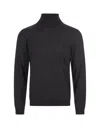 Hugo Boss Grey Turtleneck Wool Sweater In Black
