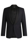 Hugo Boss Slim-fit Tuxedo Jacket In Wool In Dark Blue
