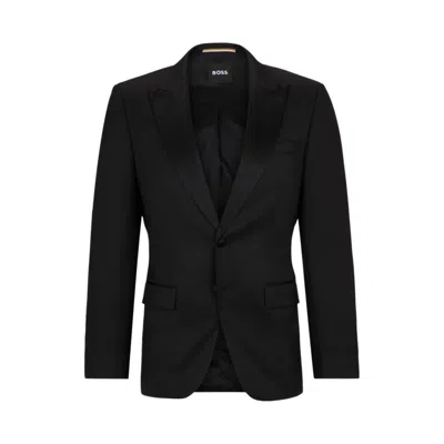 Hugo Boss Slim-fit Tuxedo Jacket In Wool Serge In Black