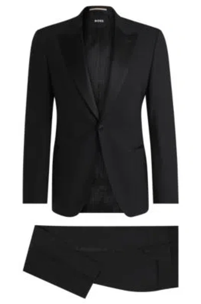 Hugo Boss Slim-fit Tuxedo Suit In Stretch Wool In Black