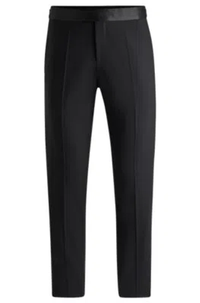 HUGO BOSS SLIM-FIT TUXEDO TROUSERS IN STRETCH WOOL