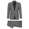 Hugo Boss Slim-fit Two-piece Suit In Checked Virgin Wool In Grey