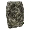 Hugo Boss Slim-fit Velour Mini Skirt With Gathered Details