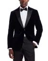 Hugo Boss H-hutson Tux Black Slim-fit Tuxedo Jacket In Pure-cotton Velvet 50484709 001