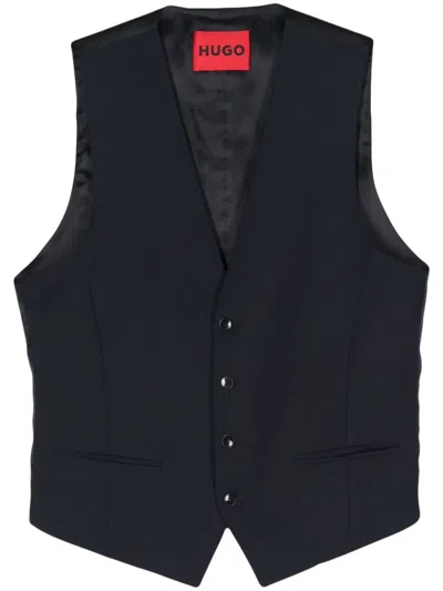 Hugo Boss Slim-fit Waistcoat In 蓝色