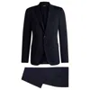 Hugo Boss Slim-fit Washable Suit In Patterned Performance-stretch Fabric In Blue