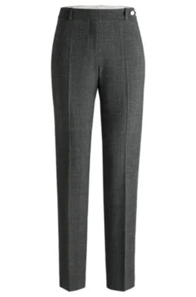 Hugo Boss Slim-leg Trousers In Checked Stretch Fabric In Patterned
