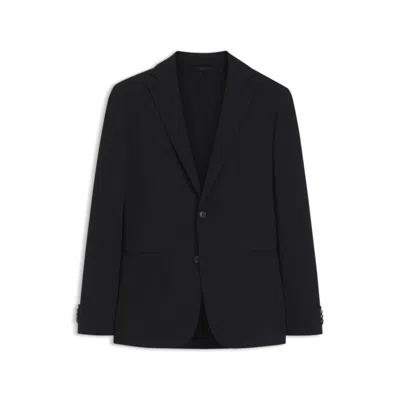 Hugo Boss Slim-fit Blazer In Cotton-blend Jersey In Black