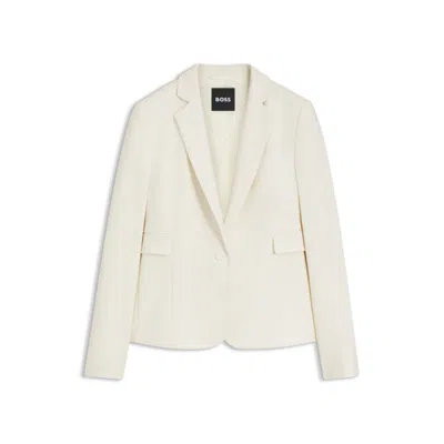 Hugo Boss Slim-fit Blazer With Angled Darts In White