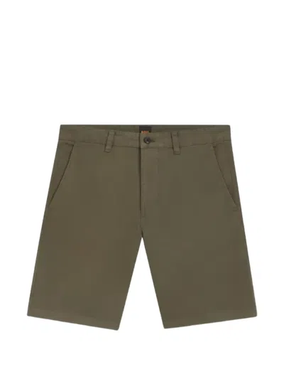 Hugo Boss Slim-fit Chino Shorts In 그린