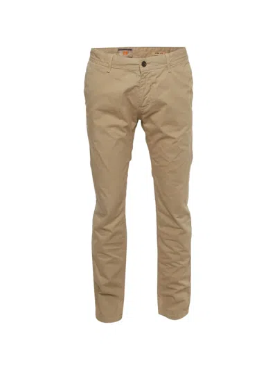 Pre-owned Hugo Boss Slim-fit Cotton Chino Trousers In Neutral