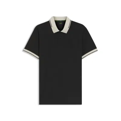 Hugo Boss Slim-fit Cotton Polo Shirt In Black