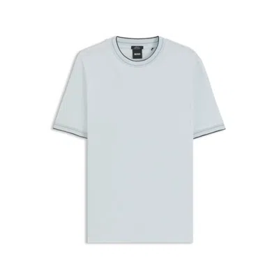Hugo Boss Slim-fit Cotton T-shirt With Crew Neck In Blue
