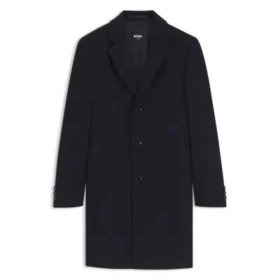 Hugo Boss Slim-fit Formal Wool Coat With Cashmere In Black