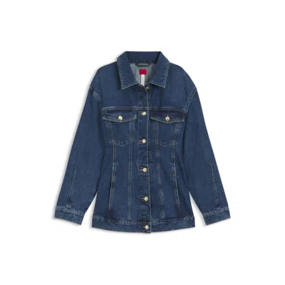 Hugo Boss Slim-fit Hourglass Denim Jacket In Japanese Cotton In Blue