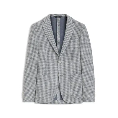 Hugo Boss Slim-fit Jacket In A Patterned Cotton Blend In Gray