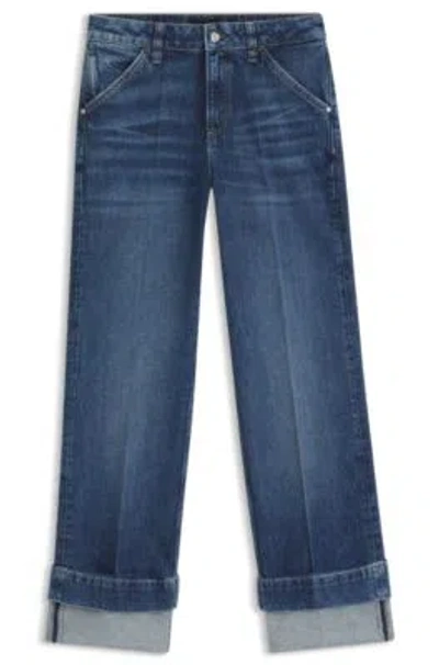 Hugo Boss Slim-fit Jeans In Indigo Stretch Denim In Blue
