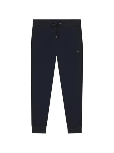 Hugo Boss Slim-fit Jogger Pants With Drawstring Waistband And Ribbed Cuffs In Blue
