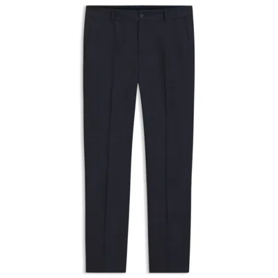 Hugo Boss Slim-fit Pants In Virgin Wool And Linen In Blue