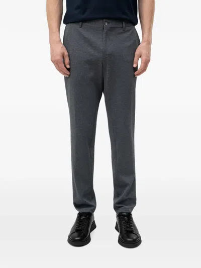Hugo Boss Slim-fit Trousers In Micro-patterned Fabric In Gray