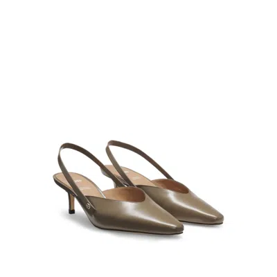 Hugo Boss Slingback Pumps In Polished Leather