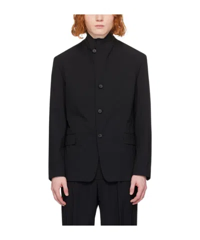 Hugo Boss Slit Detail Suit Coat In Black