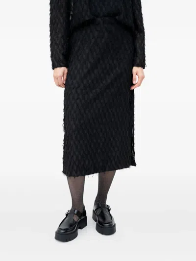 Hugo Boss Slit-side Midi Skirt In Black