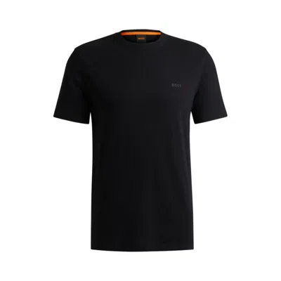 Hugo Boss Cotton-jersey T-shirt With Tonal Logo In Dark Blue