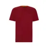 Hugo Boss Relaxed-fit T-shirt In Stretch Cotton With Logo Print In Red