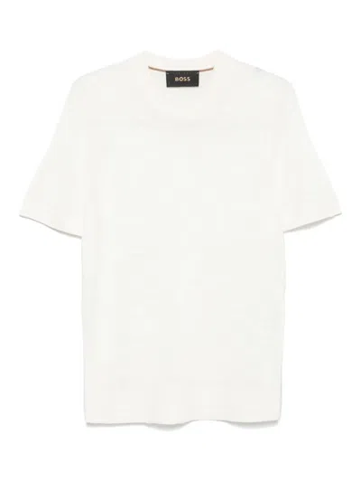 Hugo Boss Slub-texture T-shirt In White